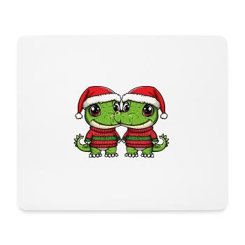 Alligator Weihnachten Team - Mousepad (Querformat) - Weiß - Vorne