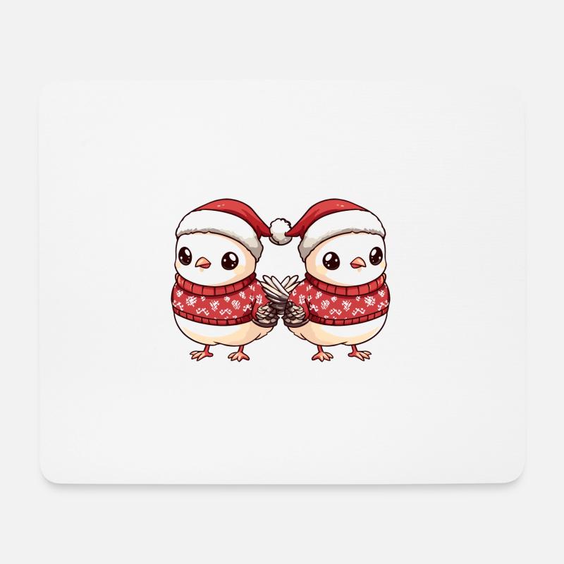 Taube Vogel Weihnachten Team - Mousepad (Querformat) - Weiß