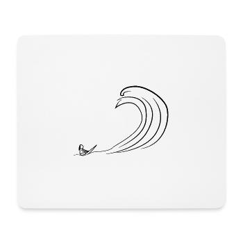 Surfeur vague - Tapis de souris (format paysage) - blanc - Devant