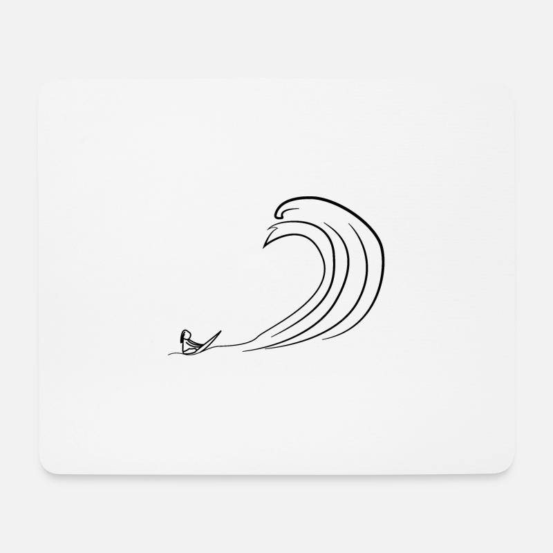 Surfer Welle - Mousepad (Querformat) - Weiß
