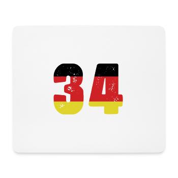 34 Numéro Jersey Allemagne - Tapis de souris (format paysage) - blanc - Devant