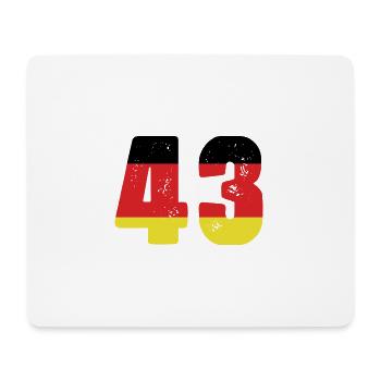 43 Zahl Trikot Deutschland - Mousepad (Querformat) - Weiß - Vorne