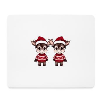 Esel Weihnachten Team - Mousepad (Querformat) - Weiß - Vorne