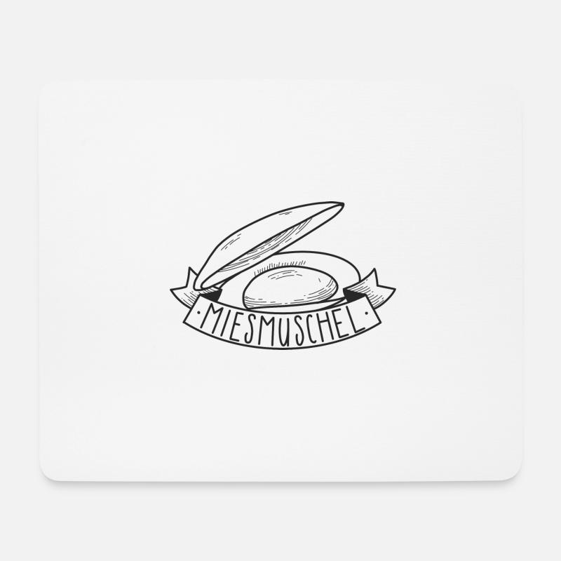 Miesmuschel tattoo Style old school - Mousepad (Querformat) - Weiß