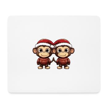 Monkey Christmas Team - Mouse Pad (horizontal) - white - Front
