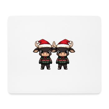 Stier Weihnachten Team - Mousepad (Querformat) - Weiß - Vorne