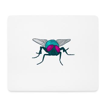 Fly housefly insect Muscidae - Mouse Pad (horizontal) - white - Front