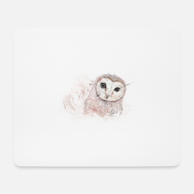 Owl on wood - Mouse Pad (horizontal) - white