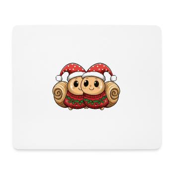 Schnecke Weihnachten Team - Mousepad (Querformat) - Weiß - Vorne