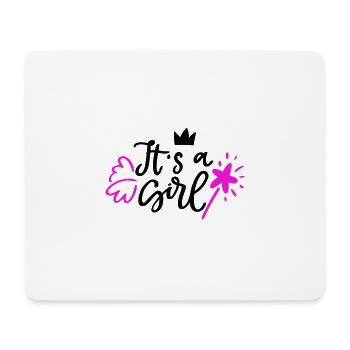 its Girl ist ein Mädchen Schwangerschaft Pregnant - Mousepad (Querformat) - Weiß - Vorne