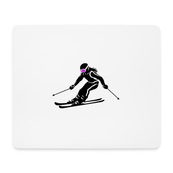 Ski Fahren Skiing Frau Symbol - Mousepad (Querformat) - Weiß - Vorne