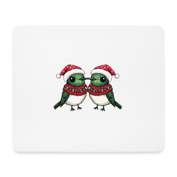 Équipe de Noël Colibri Oiseau - Tapis de souris (format paysage) - blanc - Devant