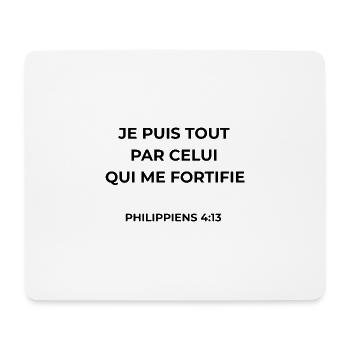 PHILIPPIENS 4:13 - VERSET BIBLE - Couleur noire - Tapis de souris (format paysage) - blanc - Devant
