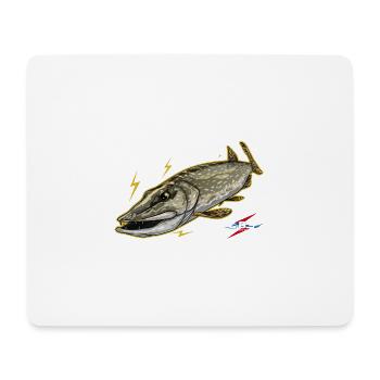Brochet Sauvage - Tapis de souris (format paysage) - blanc - Devant