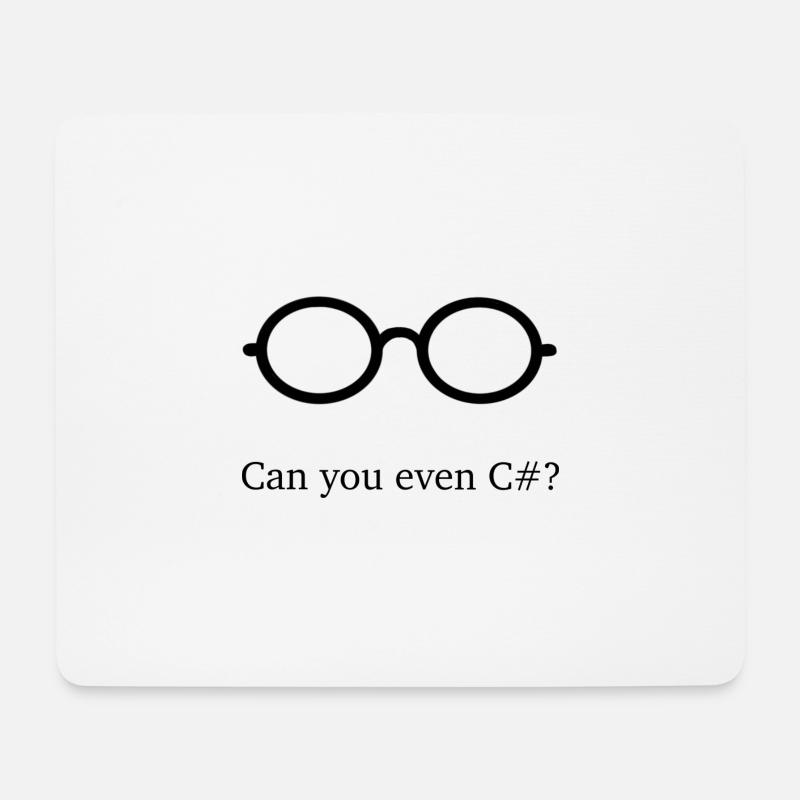 C# Brille - Mousepad (Querformat) - Weiß