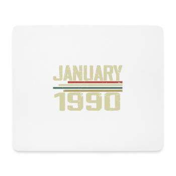 Januar 1990 - Geburtstagsgeschenk Januar 1990 - Mousepad (Querformat) - Weiß - Vorne