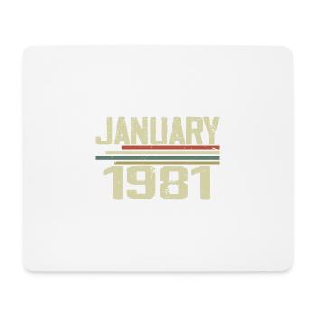 Januar 1981 - Geburtstagsgeschenk Januar 1981 - Mousepad (Querformat) - Weiß - Vorne