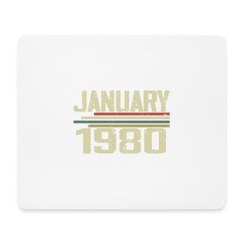 Janvier 1980 - Cadeau d’anniversaire Janvier 1980 - Tapis de souris (format paysage) - blanc - Devant