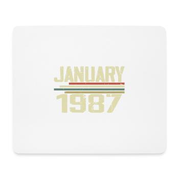 Januar 1987 - Geburtstagsgeschenk Januar 1987 - Mousepad (Querformat) - Weiß - Vorne