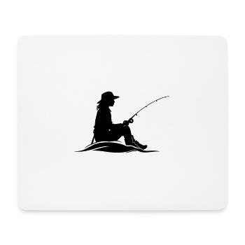 Icône Femme Pêche - Tapis de souris (format paysage) - blanc - Devant