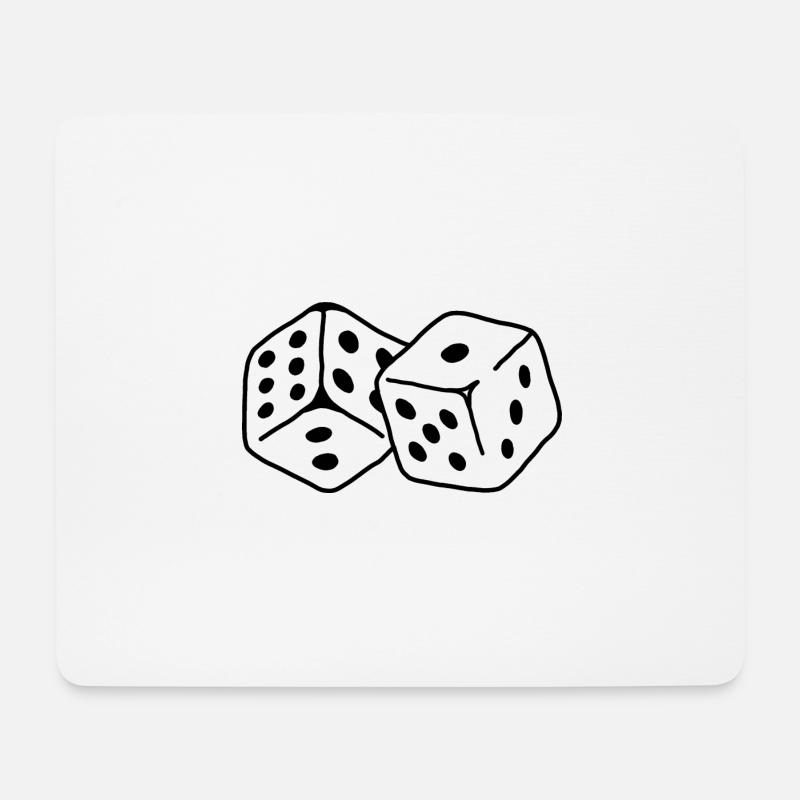 Würfel - Mousepad (Querformat) - Weiß