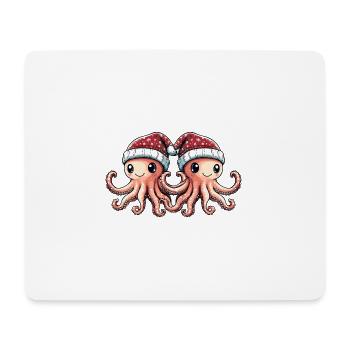 Octopus Christmas Team - Mouse Pad (horizontal) - white - Front
