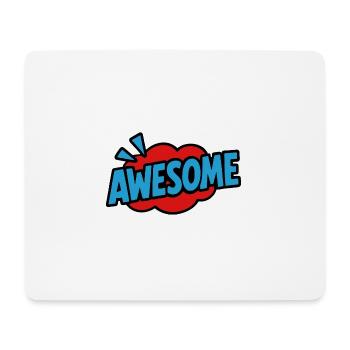 Awesome Retro Lettering Comic - Mouse Pad (horizontal) - white - Front