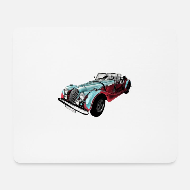 Alter Sportwagen - Mousepad (Querformat) - Weiß