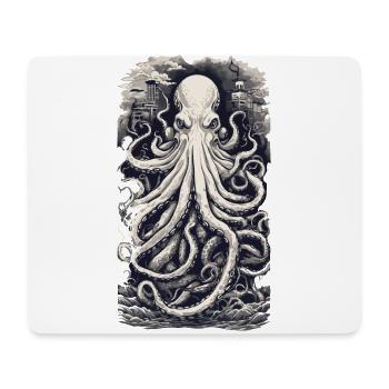 Vintage Kraken Fischer und Angler Retro Design - Mousepad (Querformat) - Weiß - Vorne