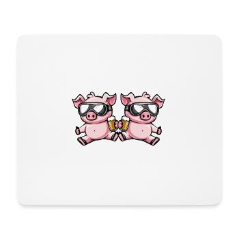 Pig Ski Team Bière - Tapis de souris (format paysage) - blanc - Devant
