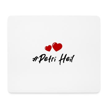 Petri Heil Herz Fischen - Mousepad (Querformat) - Weiß - Vorne