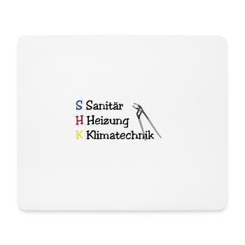 SHK Sanitär Heizung Klima - Mousepad (Querformat) - Weiß - Vorne