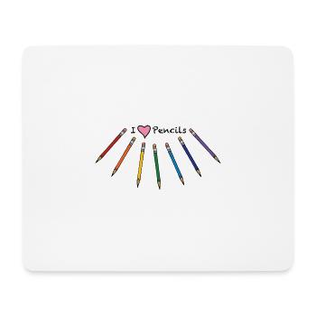 Regenbogen-Bleistifte - Mousepad (Querformat) - Weiß - Vorne