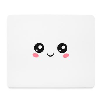 Happy Kawaii Eyes, Manga Face, Anime, Comics - Mouse Pad (horizontal) - white - Front
