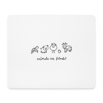 animals are friends / Vegetaria / Vegan - Mouse Pad (horizontal) - white - Front