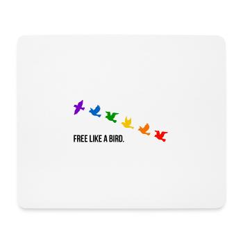 Libre comme un oiseau, aux couleurs de l’arc-en-ciel - Tapis de souris (format paysage) - blanc - Devant