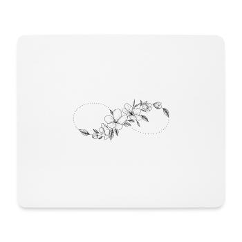 Blumige Kirschblüte und Unendlichkeitszeichen. - Mousepad (Querformat) - Weiß - Vorne