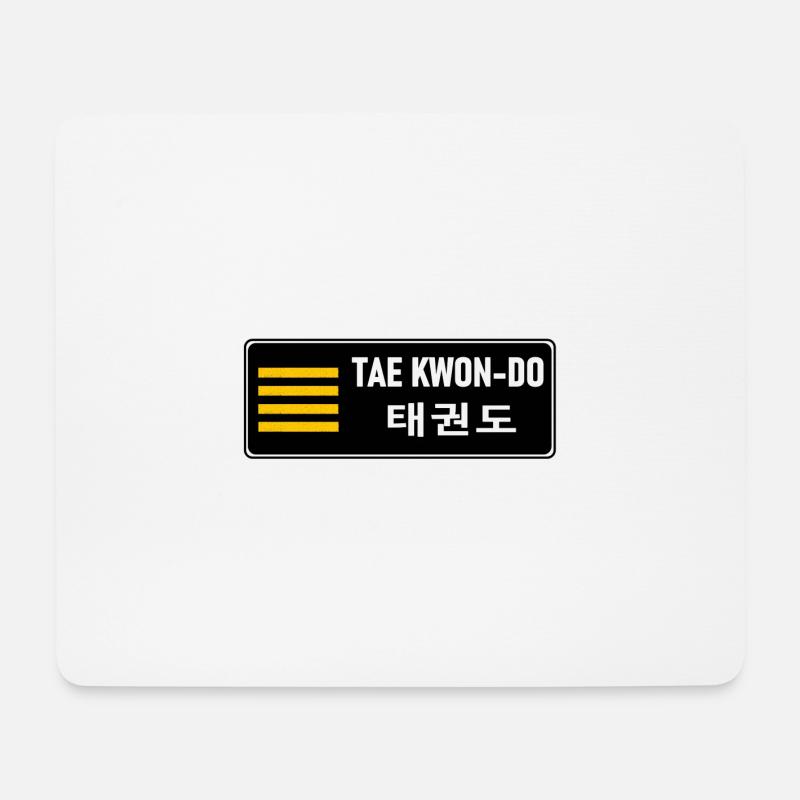 MATS082 Ceinture noire 4th Dan ITF TKD - Tapis de souris (format paysage) - blanc