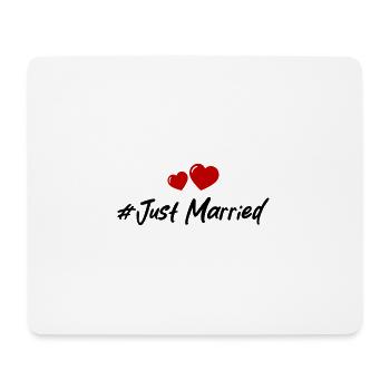 Coeur de mariage juste marié - Tapis de souris (format paysage) - blanc - Devant