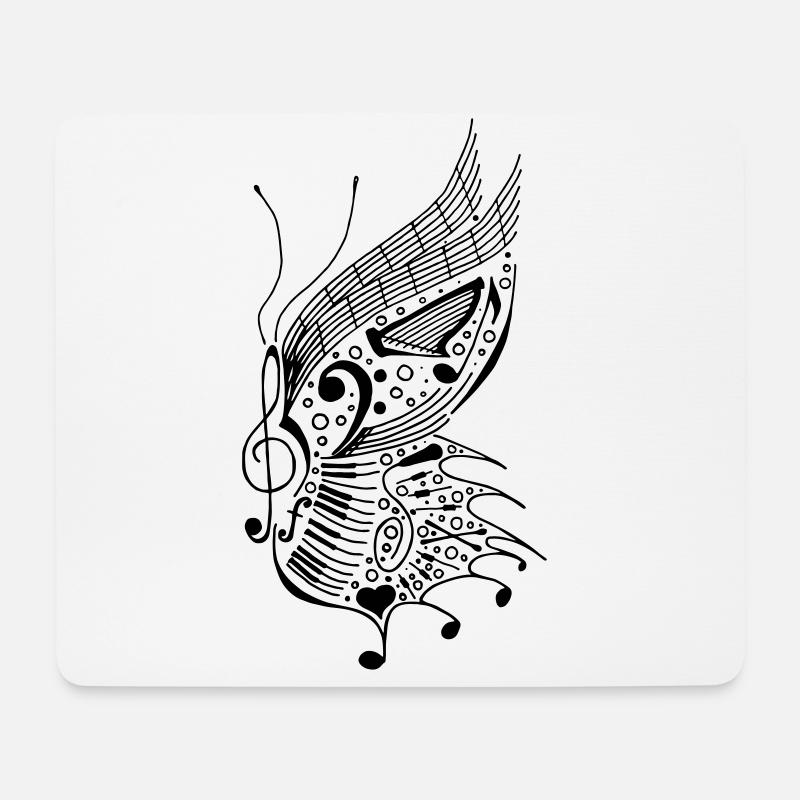 musik schmetterling 2 - Mousepad (Querformat) - Weiß
