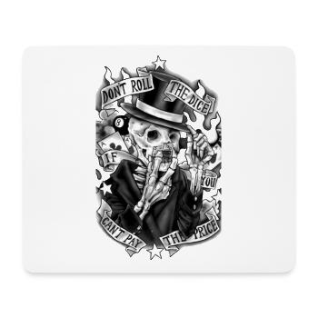 Squelette avec des cartes - Tapis de souris (format paysage) - blanc - Devant