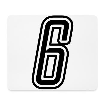 6 Number number - Mouse Pad (horizontal) - white - Front