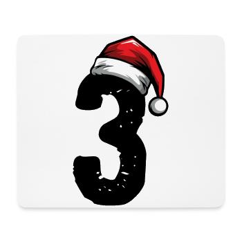 3 Zahl Weihnachten - Mousepad (Querformat) - Weiß - Vorne