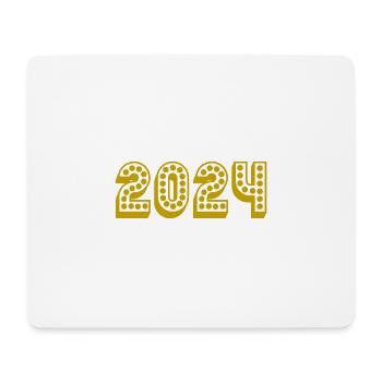 2024. FROHES NEUES JAHR. SILVESTER. NEUJAHR - Mousepad (Querformat) - Weiß - Vorne