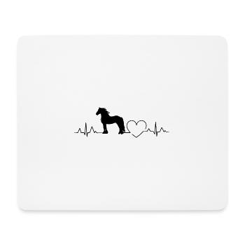 Frisian Horse Rider Riding Heartbeat Heart Love - Mouse Pad (horizontal) - white - Front
