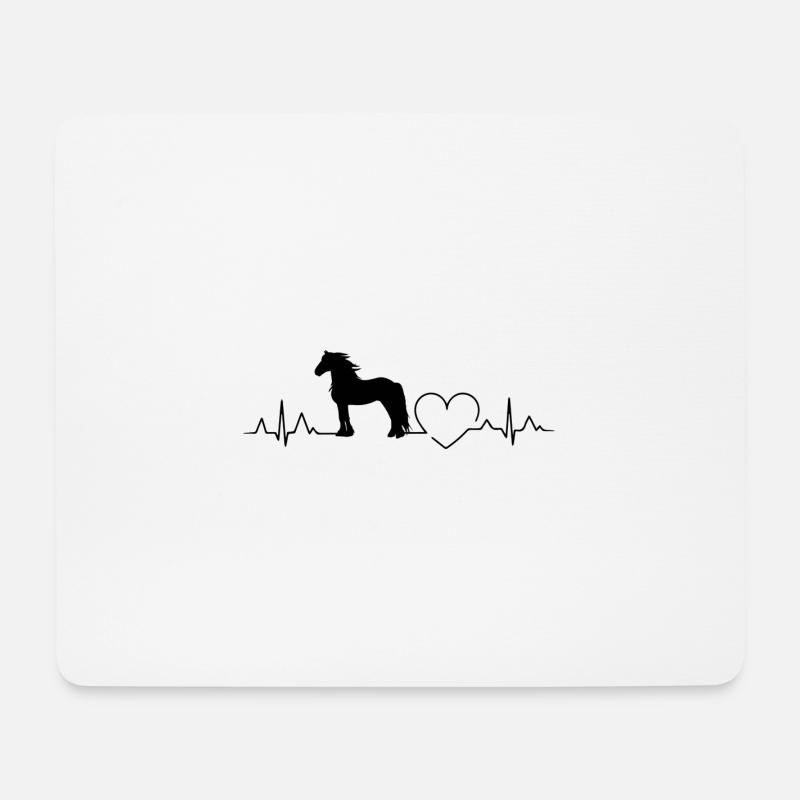 Friese Pferd Reiterin Reiten Herzschlag Herz Liebe - Mousepad (Querformat) - Weiß