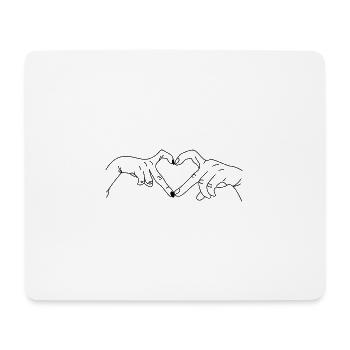 Hände Herz - Mousepad (Querformat) - Weiß - Vorne