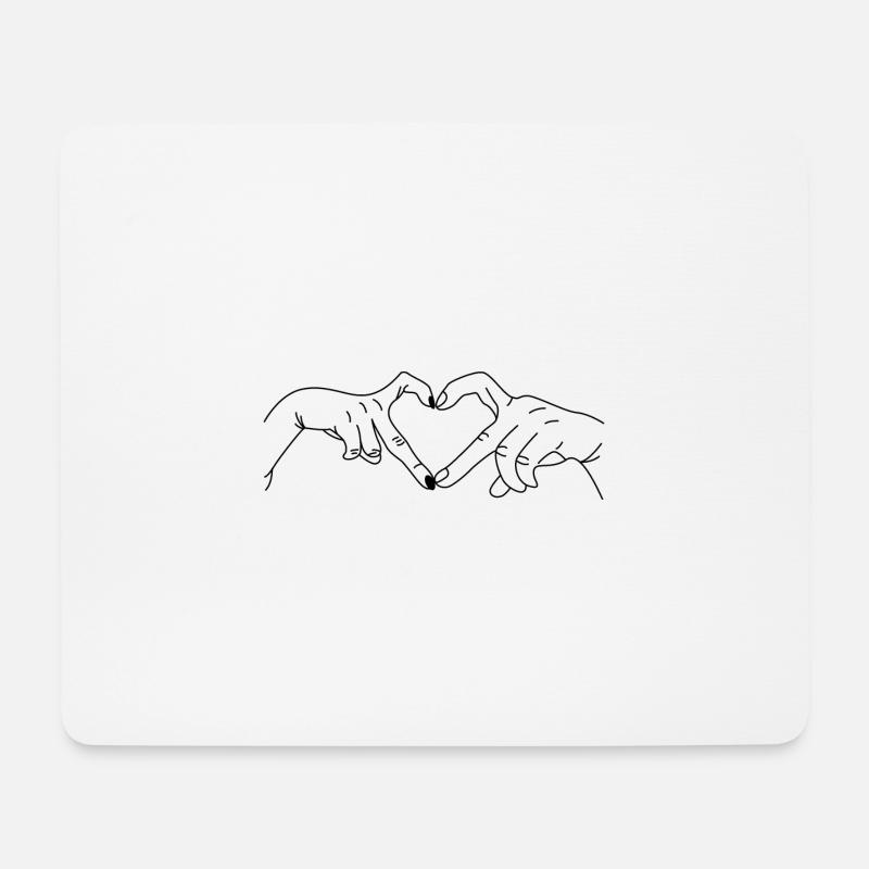 Hände Herz - Mousepad (Querformat) - Weiß