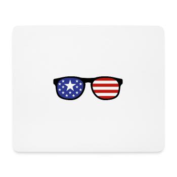 Etats-Unis Amérique Stars and Strips Patriotique - Tapis de souris (format paysage) - blanc - Devant