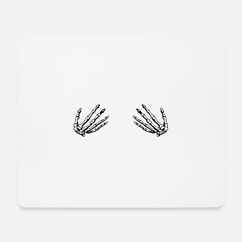 Skeleton Hands Chest - Mouse Pad (horizontal) - white